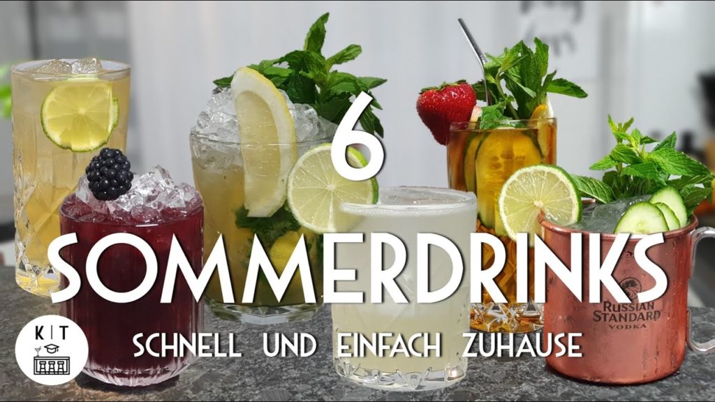 Sommerdrinks – 6 einfache Cocktails zum selbst machen (quick & easy) – 6 Cocktails mit 6 Spirituosen